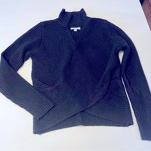 Pink Rose Long Sleeve Keyhole Surplice Sweater Women's Size Medium, Black ,NWOT